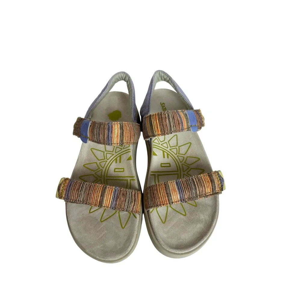 Satorisan Kona Raffia Women Multi-Color Slingback Sandals Size‎ 8 / 39 Boho